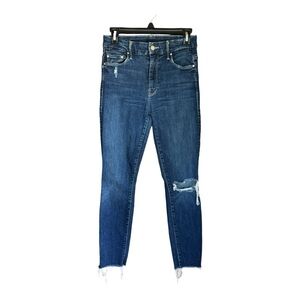 Mother High Waisted Looker Ankle Fray Jeans Size 25